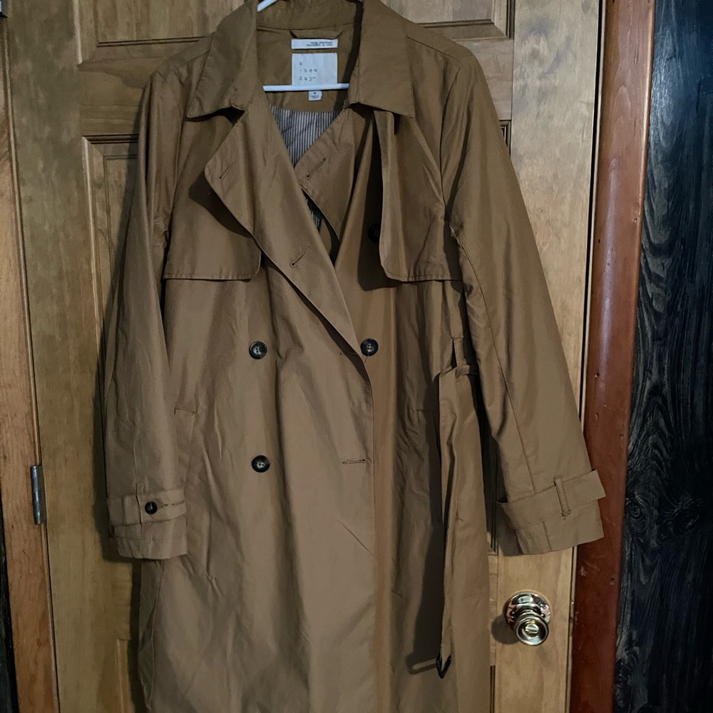 Beige trench coat